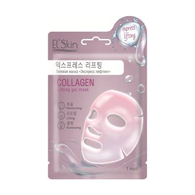 Podrobnoe foto гідрогелева маска для обличчя skinlite el'skin collagen lifting gel mask експрес-ліфтинг, 23 г