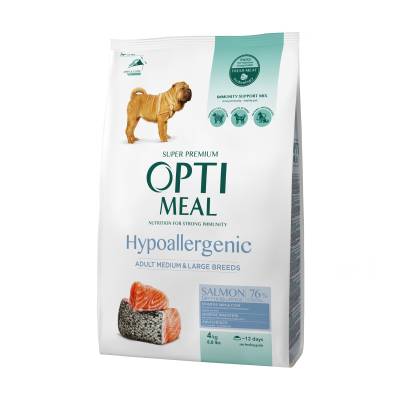 Podrobnoe foto сухий гіпоалергенний корм для собак optimeal для середніх та великих порід з лососем, 4 кг