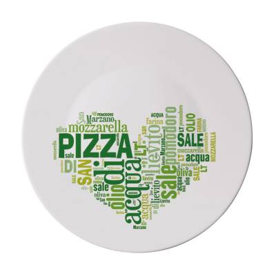 Podrobnoe foto тарілка кругла для піци bormioli rocco ronda i love green, 33 см (419320f77321752)