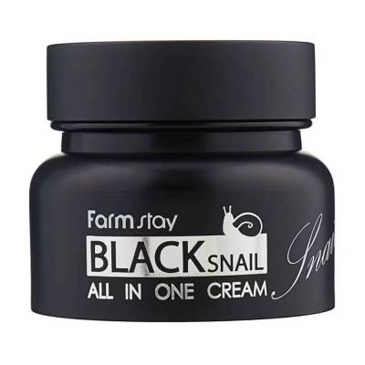 Podrobnoe foto багатофункціональний крем для обличчя farmstay all-in-one black snail cream з муцином чорного равлика, 100 мл