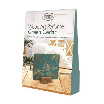 Podrobnoe foto аромат для дому pachnaca szafa wood art perfume green cedar, 13.5*8.5 см