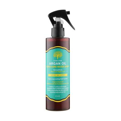 Podrobnoe foto спрей для укладання  волосся char char argan oil super hard water spray з аргановою олією, 250 мл