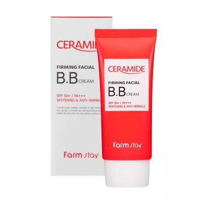 Podrobnoe foto зміцнювальний bb-крем для обличчя farmstay ceramide firming facial bb cream spf 50 з керамідами, 50 мл