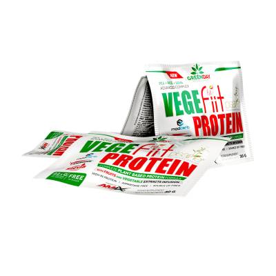 Podrobnoe foto харчова добавка протеїн в порошку amix nutrition greenday vege-fiit protein подвійний шоколад, 30 г