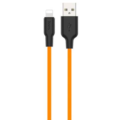 Podrobnoe foto дата кабель hoco x21 plus silicone lightning cable (1m) (black / orange) 908504