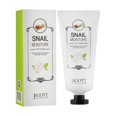 Podrobnoe foto крем для ніг jigott real moisture snail foot cream з екстрактом слизу равлика,100 мл