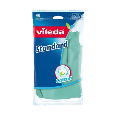 Podrobnoe foto рукавички vileda standard блакитні, розмір s, 1 пара