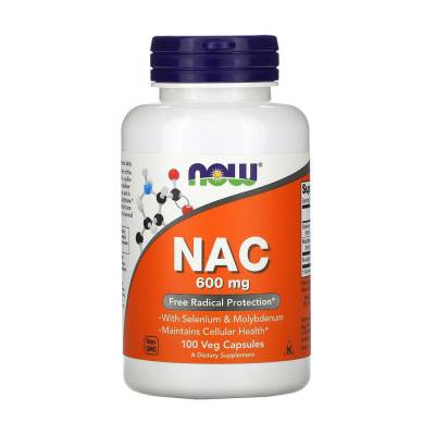 Podrobnoe foto харчова добавка амінокислота в гелевих капсулах now foods nac n-ацетилцистеїн 600 мг, 100 шт