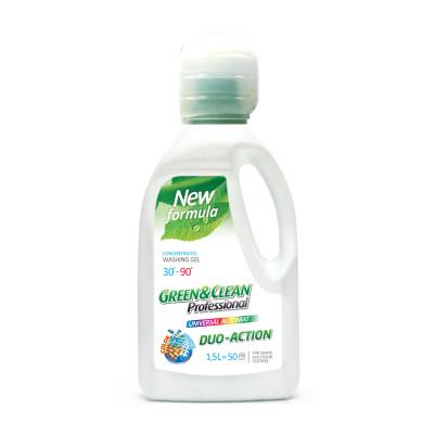 Podrobnoe foto гель для прання green&clean professional для кольорового та білого одягу, 50 циклів прання, 1.5 л