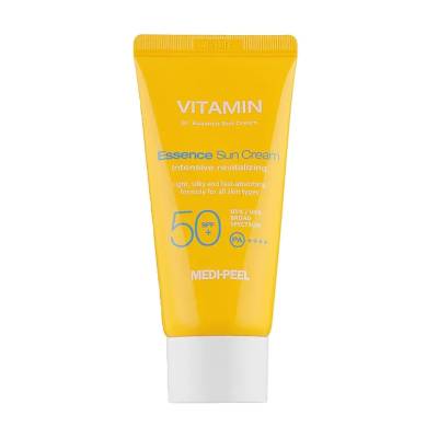 Podrobnoe foto сонцезахисний крем для обличчя medi-peel vitamin dr essence sun cream spf50+ pa++++ з вітамінами, 50 мл