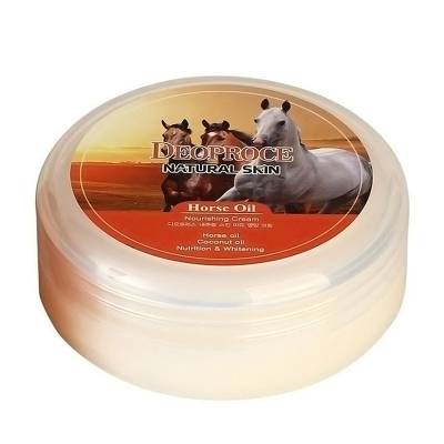 Podrobnoe foto живильний крем для обличчя та тіла deoproce natural skin horse oil nourishing cream з кінським жиром, 100 г