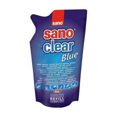 Podrobnoe foto засіб для миття скла sano clear blue, 750 мл (запаска)